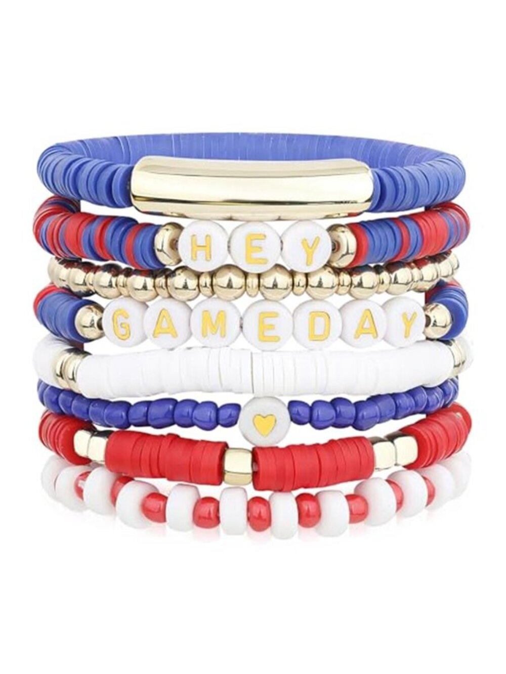 Game Day Football Bracelets for Women Men Silver Blue Gray Purple Orange